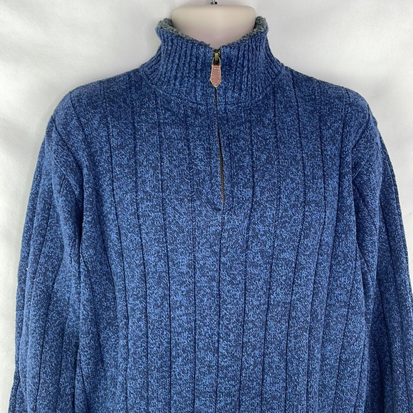 Oscar De La Renta Blue Sweater Fleece Collar - Picture 4 of 8